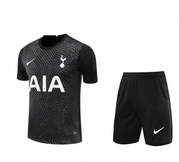 2020-21 Tottenham Hotspur Goalkeeper Black Men Football Jersey Shirts + Shorts Set