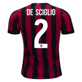 2017-18 AC Milan Home Red&Black Stripes Football Jersey Shirts Mattia De Sciglio #2
