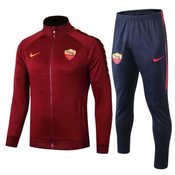 2019-20 AS Roma High Neck Burgundy Men's Football Training Suit(Jacket + Pants)
