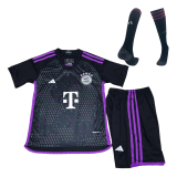 Bayern Munich 2023-24 Away Soccer Jerseys + Short + Socks Kid's