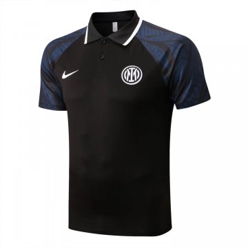 Inter Milan 2022-23 Black Soccer Polo Jerseys Men's