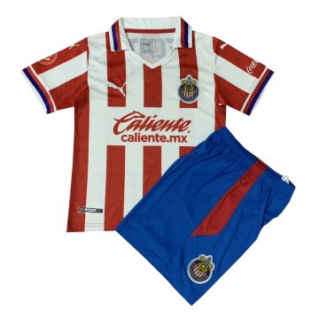 2020-21 Chivas Home Kids Football Kit(Shirt+Shorts)