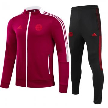 Bayern Munich 2021-22 Burgundy Soccer Traning Suit (Jacket + Pants) Men's