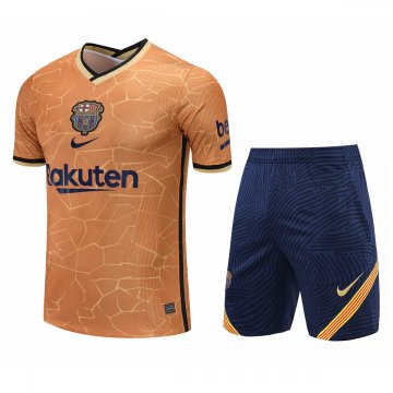 2021-22 Barcelona Gold Men's Short Football Training Shirt + Short