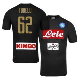 2016-17 Napoli Third Black Football Jersey Shirts #62 Lorenzo Tonelli