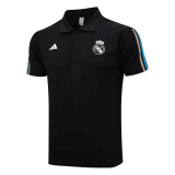 Real Madrid 2023-24 Black Soccer Core Polo Jerseys Men's