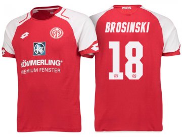 2017-18 FSV Mainz 05 Home Red Football Jersey Shirts Brosinski #18