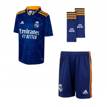 Real Madrid 2021-22 Away Kid's Soccer Jersey+Short+Socks