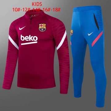2021-22 Barcelona Red Football Training Suit Kid's