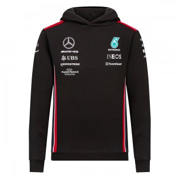 #Hoodie Mercedes-AMG Petronas 2023 Black F1 Team Sweatshirt Men's