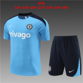 Chelsea 2024-25 Light Blue Soccer Jerseys + Short Kid's