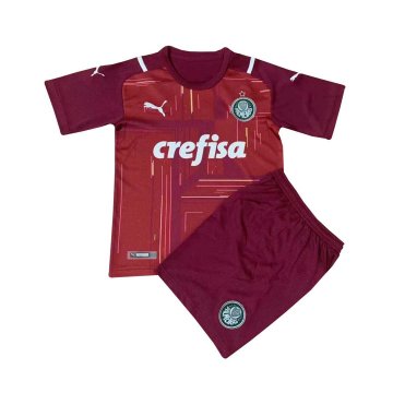 2021-22 Palmeiras Goalkeepr Red Football Kit (Shirt + Shorts) Kid's