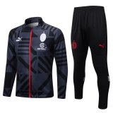AC Milan 2022-23 Black - Grey Soccer Jacket + Pants Men's