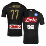 2016-17 Napoli Third Black Football Jersey Shirts #77 Omar El Kaddouri