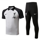 Liverpool 2022-23 Light Grey Soccer Polo + Pants Men's