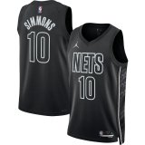 Brooklyn Nets 2022/2023 Black StateMen'st Edition SwingMen's Jersey Men's (SIMMONS #10)