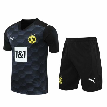 2020-21 Borussia Dortmund Goalkeeper Black Men Football Jersey Shirts + Shorts Set
