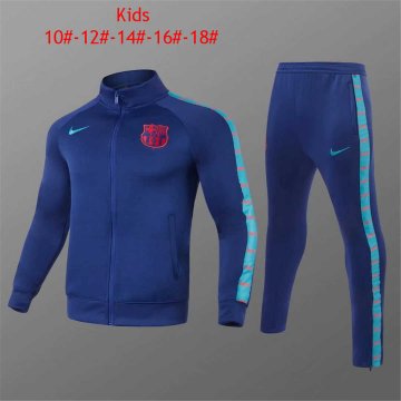2021-22 Barcelona Blue Football Training Suit (Jacket + Pants) Kid's
