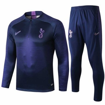 2019-20 Tottenham Hotspur Half Zip Purple Stripe Men's Football Training Suit(Jacket + Pants)