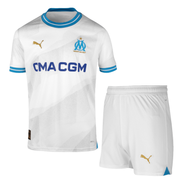 Marseille 2023/24 Home Soccer Jerseys + Short Kid's