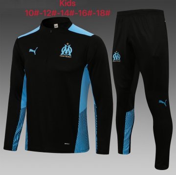 Olympique Marseille 2021-22 Black Soccer Training Suit Kid's