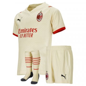 AC Milan 2021-22 Away Kid's Soccer Jersey+Short+Socks