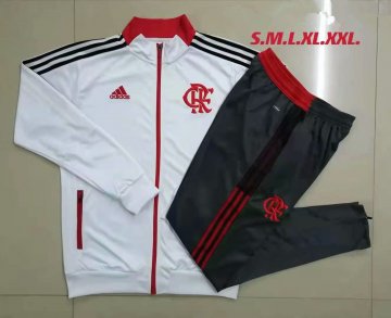 Flamengo 2021-22 White Soccer Training Suit Jacket + Pants Men's