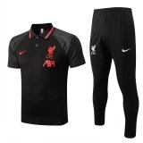 Liverpool 2022-23 Black Soccer Polo + Pants Men's
