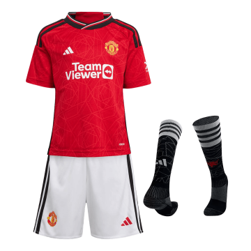 Manchester United 2023/24 Home Soccer Jerseys + Short + Socks Kid's