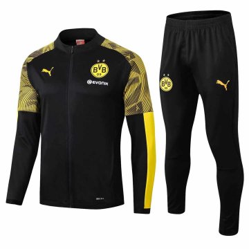 2019-20 Borussia Dortmund Black Men's Football Training Suit(Jacket + Pants)