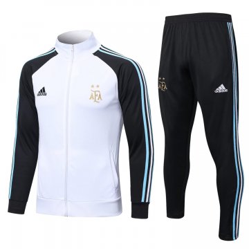 Argentina 2022 White Soccer Jacket + Pants Men's