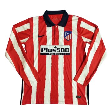 2020-21 Atletico Madrid Home Men LS Football Jersey Shirts