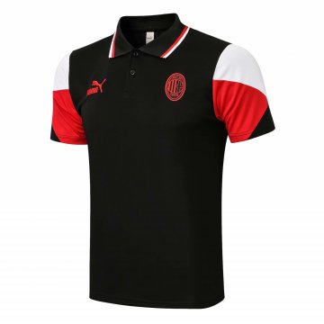 AC Milan 2021-22 Black Soccer Polo Jerseys Men's