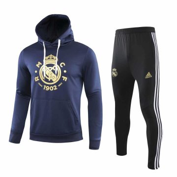 2019-20 Real Madrid Hoodie Navy Men's Football Training Suit(Sweatshirt + Pants)