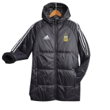 Argentina 2023 Black Soccer Cotton Winter Jacket Men's