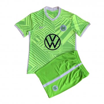 2021-22 VfL Wolfsburg Home Football Jersey Shirts + Short Kid's