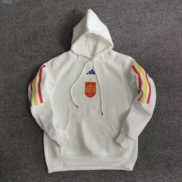 #Hoodie Spain 2022 White Pullover Soccer Sweatshirt Men's