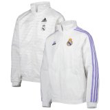 Real Madrid 2023-24 On-Field Team Logo Anthem Reversible White Full-Zip Soccer Windrunner Jacket Men's
