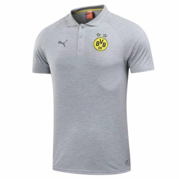 2017-18 Borussia Dortmund Core Gray Polo Shirt
