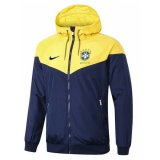 Brazil 2022 Hoodie Yellow - Navy All Weather Windrunner Soccer Jacket Men's