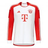 #Long Sleeve Bayern Munich 2023-24 Home Soccer Jerseys Men's