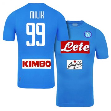 2016-17 Napoli Home Blue Football Jersey Shirts #99 Arkadiusz Milik