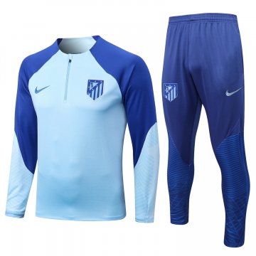 Atletico Madrid 2022-23 Light Blue Soccer Training Suit Men's