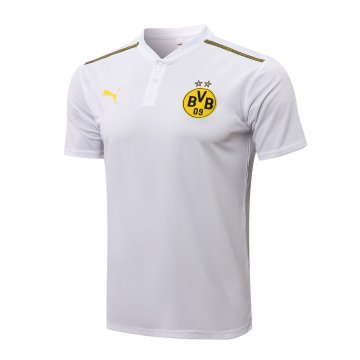 Borussia Dortmund 2021-22 White Soccer Polo Jerseys Men's