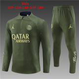PSG x Jordan 2023-24 Green Soccer Training Suit Kid's
