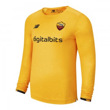 AS Roma 2021-22 Away Goalkeeper Yellow Long Sleeve Men's Soccer Jerseys