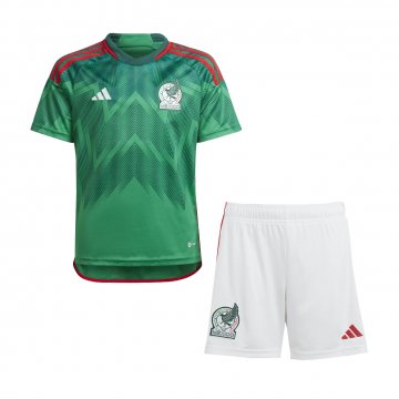 Mexico 2022 FIFA World Cup Qatar Home Soccer Jerseys + Short Kid's