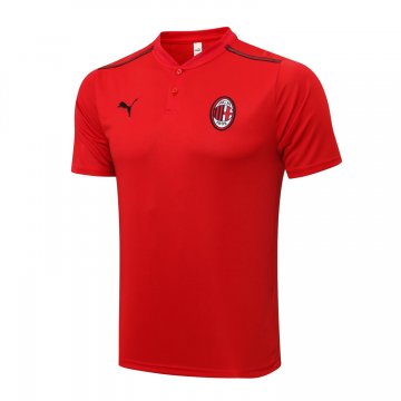 AC Milan 2021-22 All Red Soccer Polo Jersey Men's