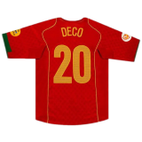 #Retro Deco #20 Portugal 2004 Home Soccer Jerseys Men's