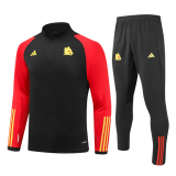 Roma 2023/24 Black Soccer Sweatshirt + Pants Men's